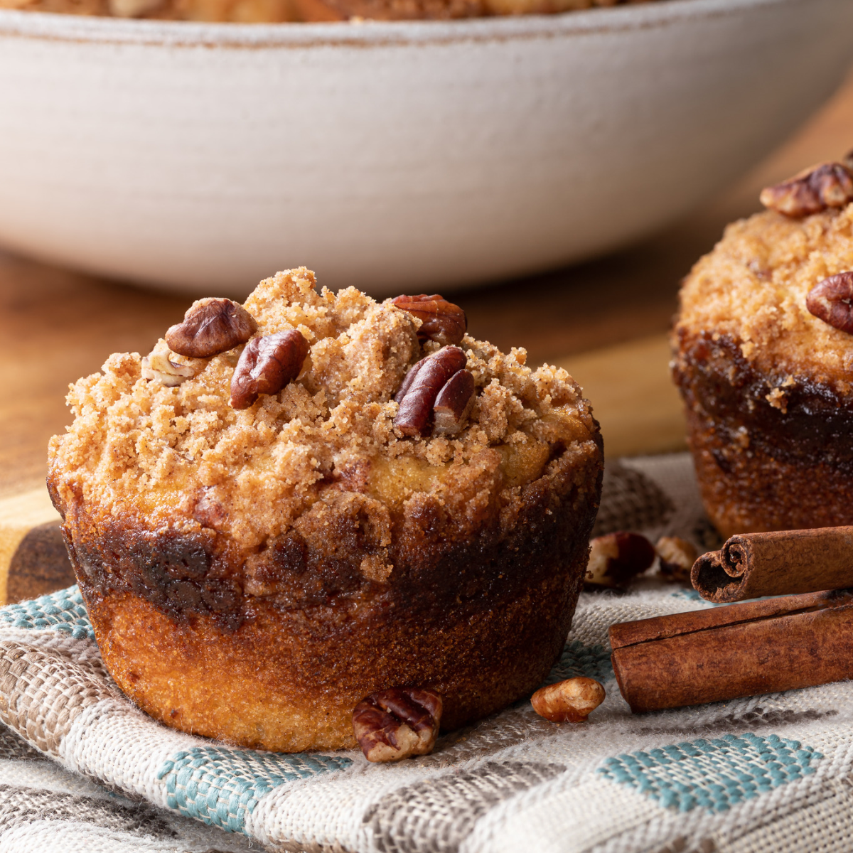 Sourdough Pumpkin Pecan Streusel Muffin